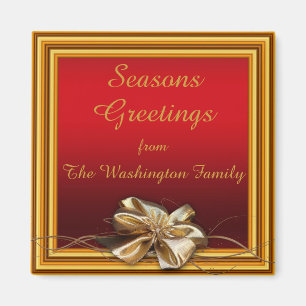 Glamoureus Goud Lijst & Faux Bow Christmas Magneet