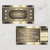 Glamoureus goud met lichtgevende sprankelende diam visitekaartje (Voorkant / Achterkant)