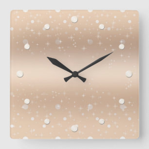 Glamoureus goud metaalgaas, gradiënt, sterren vierkante klok