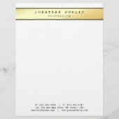 Glamoureus Goud Modern Trendy Elegant Sjabloon Top Briefhoofd (Voorkant)