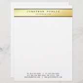 Glamoureus Goud Modern Trendy Elegant Sjabloon Top Briefhoofd (Voorkant / Achterkant)