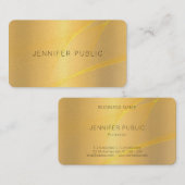 Glamoureus Goud Moderne Sjabloon Elegant Design Visitekaartje (Voorkant / Achterkant)