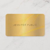 Glamoureus Goud Moderne Sjabloon Elegant Design Visitekaartje (Voorkant)