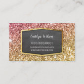 GLAMOUREUS goud roze glitter sprankelend glitzy lu Visitekaartje (Achterkant)