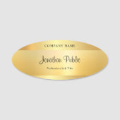 Glamoureus Goud Sjabloon Kalligrafeerde Script Mod Naamplaatje (Voorkant)