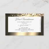 Glamoureus Goud Sparkle Glitter Logo Elegant Wit Visitekaartje (Achterkant)