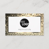 Glamoureus Goud Sparkle Glitter Logo Elegant Wit Visitekaartje (Voorkant)