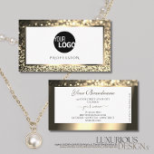 Glamoureus Goud Sparkle Glitter Logo Elegant Wit Visitekaartje