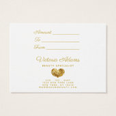 Glamoureus Goud Sparkles | Salon Cadeaubon Visitekaartje (Achterkant)