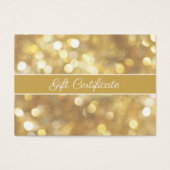 Glamoureus Goud Sparkles | Salon Cadeaubon Visitekaartje (Voorkant)
