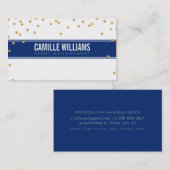 GLAMOUREUS goud sprankelend glitter confetti navy Visitekaartje (Voorkant / Achterkant)