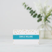 GLAMOUREUS goud sprankelend glitter confetti turqu Visitekaartje (Staand voorkant)