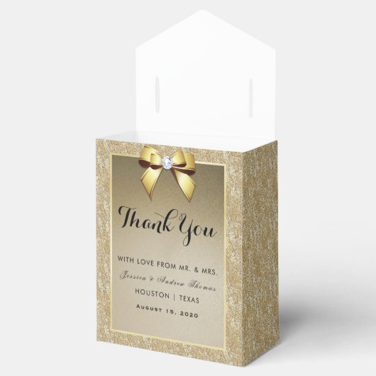 Glamoureus Goud & Stijlvolle Gem Bruiloft Bedankdoosjes (Geopend)