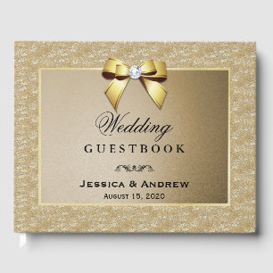 Glamoureus Goud & Stijlvolle Gem Bruiloft Gastenboek