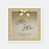 Glamoureus Goud & Stijlvolle Gem Bruiloft Servet (Voorkant)