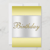 Glamoureus Goud, Zilver & Pareltjes Verjaardag Kaart (Voorkant)