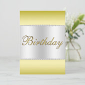Glamoureus Goud, Zilver & Pareltjes Verjaardag Kaart (Staand voorkant)