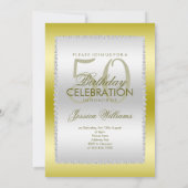 Glamoureus Goud, Zilver & Pareltjes Verjaardag Kaart (Achterkant)