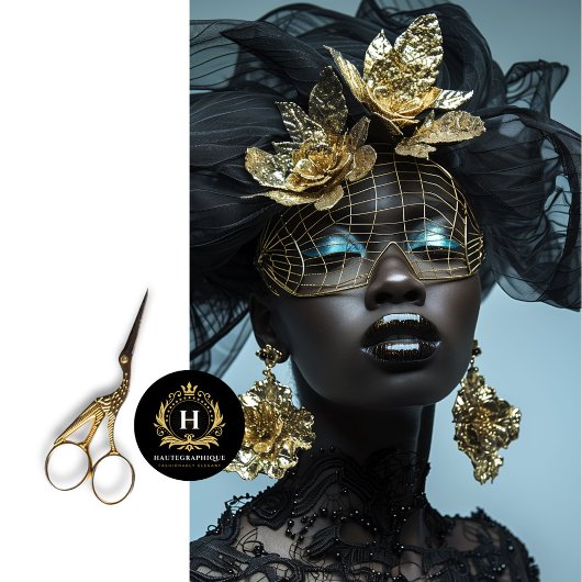 Glamoureus Goud Zwart Bloemen Vogelkooi Masker Tissuepapier