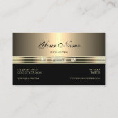 Glamoureus Goud Zwart met Faux Rhinestones Bling Visitekaartje (Achterkant)