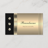 Glamoureus Goud Zwart met Faux Rhinestones Bling Visitekaartje (Voorkant)