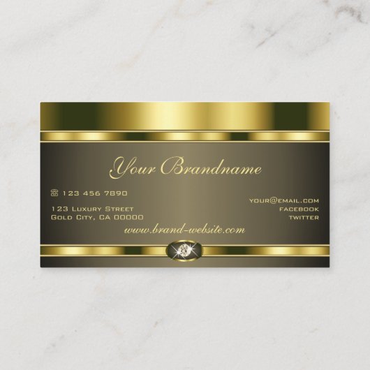 Glamoureus Gouden Effect met Trendy Faux Strass Visitekaartje (Achterkant)