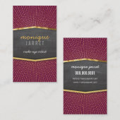 GLAMOUREUS gouden folie art deco zonnestraal maroo Visitekaartje (Voorkant / Achterkant)