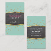 GLAMOUREUS gouden folie glitter confetti mint groe Visitekaartje (Voorkant / Achterkant)