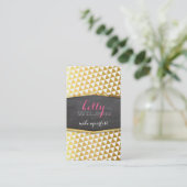 GLAMOUREUS gouden folie modern geo driehoekspatroo Visitekaartje (Staand voorkant)