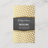 GLAMOUREUS gouden folie modern geo driehoekspatroo Visitekaartje (Achterkant)