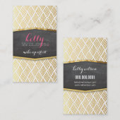 GLAMOUREUS gouden folie rustiek handgetekend patro Visitekaartje (Voorkant / Achterkant)