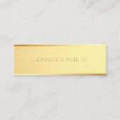 Glamoureus gouden Sjabloon Elegant minimalistisch  Mini Visitekaartje (Voorkant)
