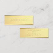 Glamoureus gouden Sjabloon Elegant minimalistisch Mini Visitekaartje (Voorkant / Achterkant)