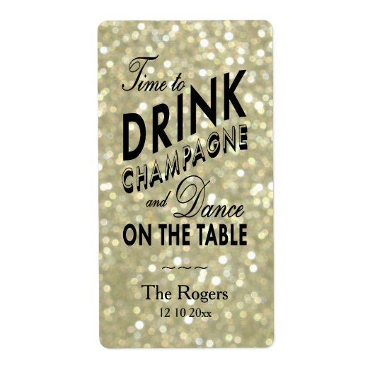 Glamoureus gouden wijnlabel etiket (Voorkant)