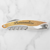 Glamoureus goudglitter aangepaste schroefopener kurkentrekker (Achterkant)