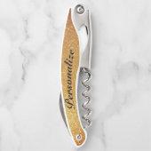 Glamoureus goudglitter aangepaste schroefopener kurkentrekker (Achterkant)