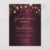 Glamoureus graduparty Bourgoggouden sterren Briefkaart (Voorkant)