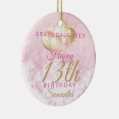Glamoureus Granddochter 13th Birthday Keramisch Ornament (Rechts)