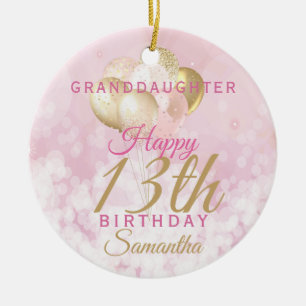 Glamoureus Granddochter 13th Birthday Keramisch Ornament