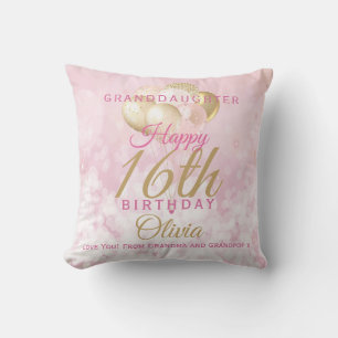 Glamoureus Granddochter 16th Birthday Balloon Kussen