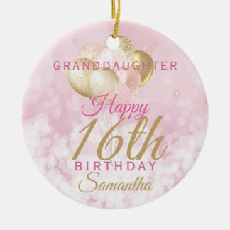 Glamoureus Granddochter 16th Birthday Keramisch Ornament