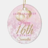 Glamoureus Granddochter 16th Birthday Keramisch Ornament (Links)
