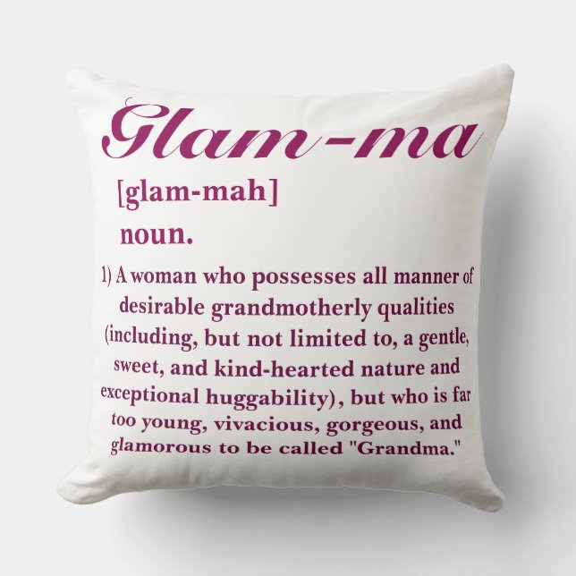  Glamoureus Grandma "Glam-ma" Kussen (Voorkant)