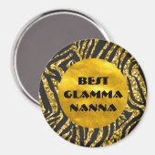 Glamoureus Grandma Gold Black Animal Print Glam-ma Magneet (Voorkant / Achterkant)
