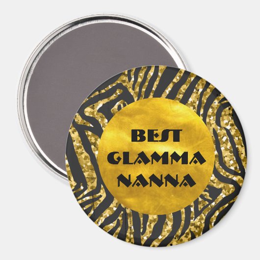 Glamoureus Grandma Gold Black Animal Print Glam-ma Magneet (Voorkant / Achterkant)