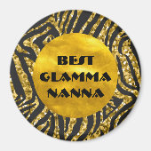 Glamoureus Grandma Gold Black Animal Print Glam-ma Magneet (Voorkant)