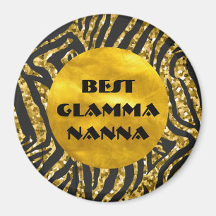Glamoureus Grandma Gold Black Animal Print Glam-ma Magneet