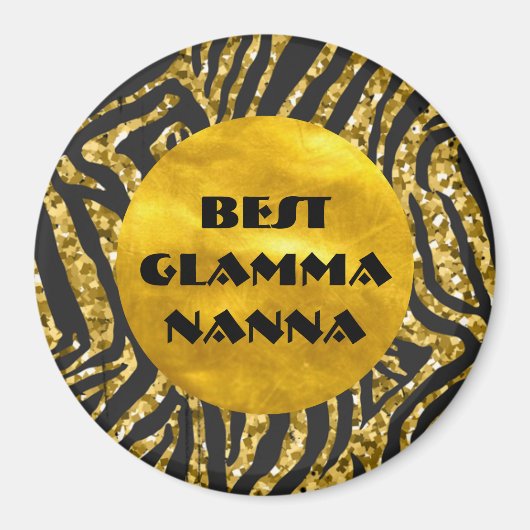 Glamoureus Grandma Gold Black Animal Print Glam-ma Magneet (Voorkant)