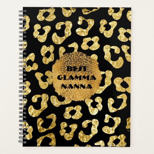 Glamoureus Grandma Gold Black Animal Print Glam-ma Planner (Voorkant)