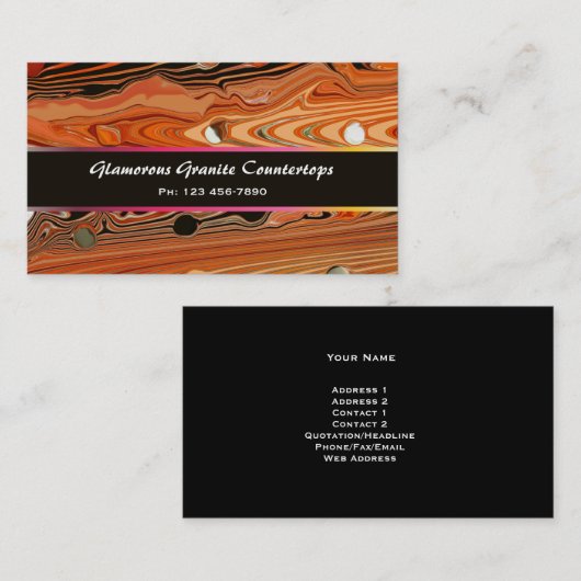 Glamoureus Granite Custom Visitekaartje (Voorkant / Achterkant)